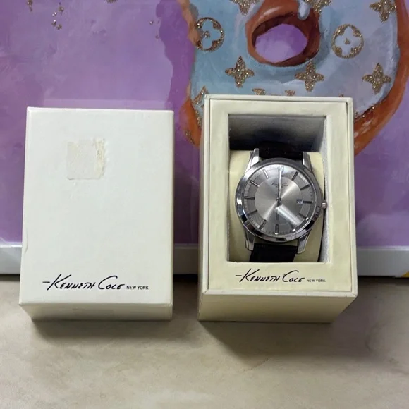 Kenneth Cole Silver and Black Men's Watch 🆕 - Picture 1 of 4